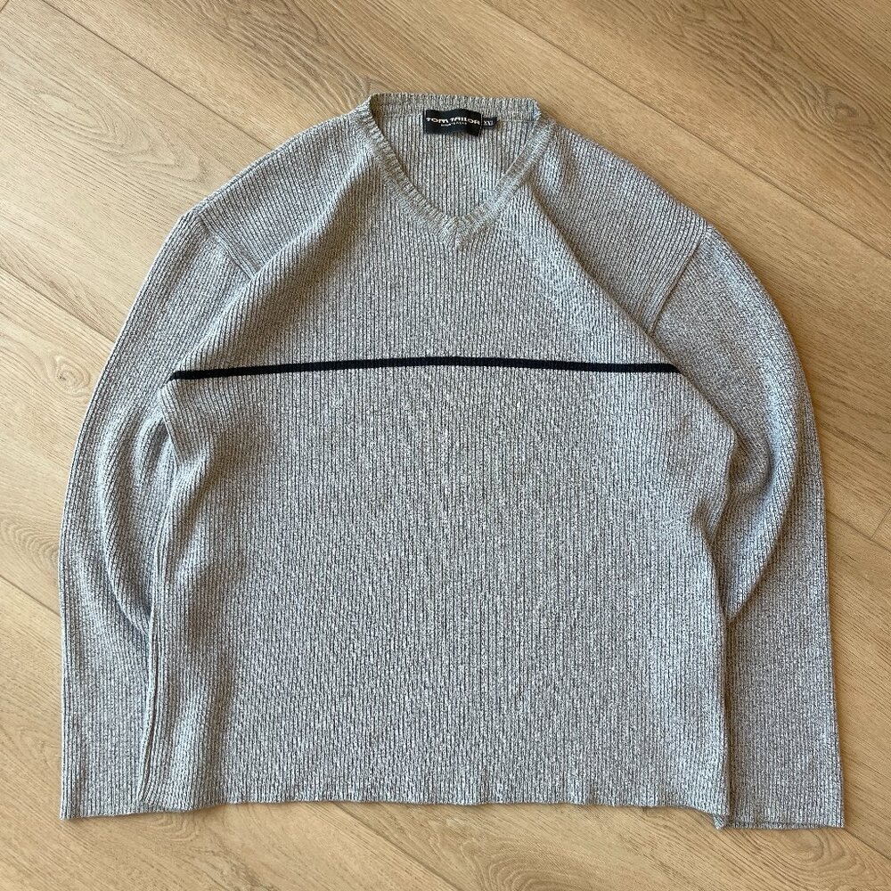 Y2K Tom Tailor Grey Knit Sweatshirt